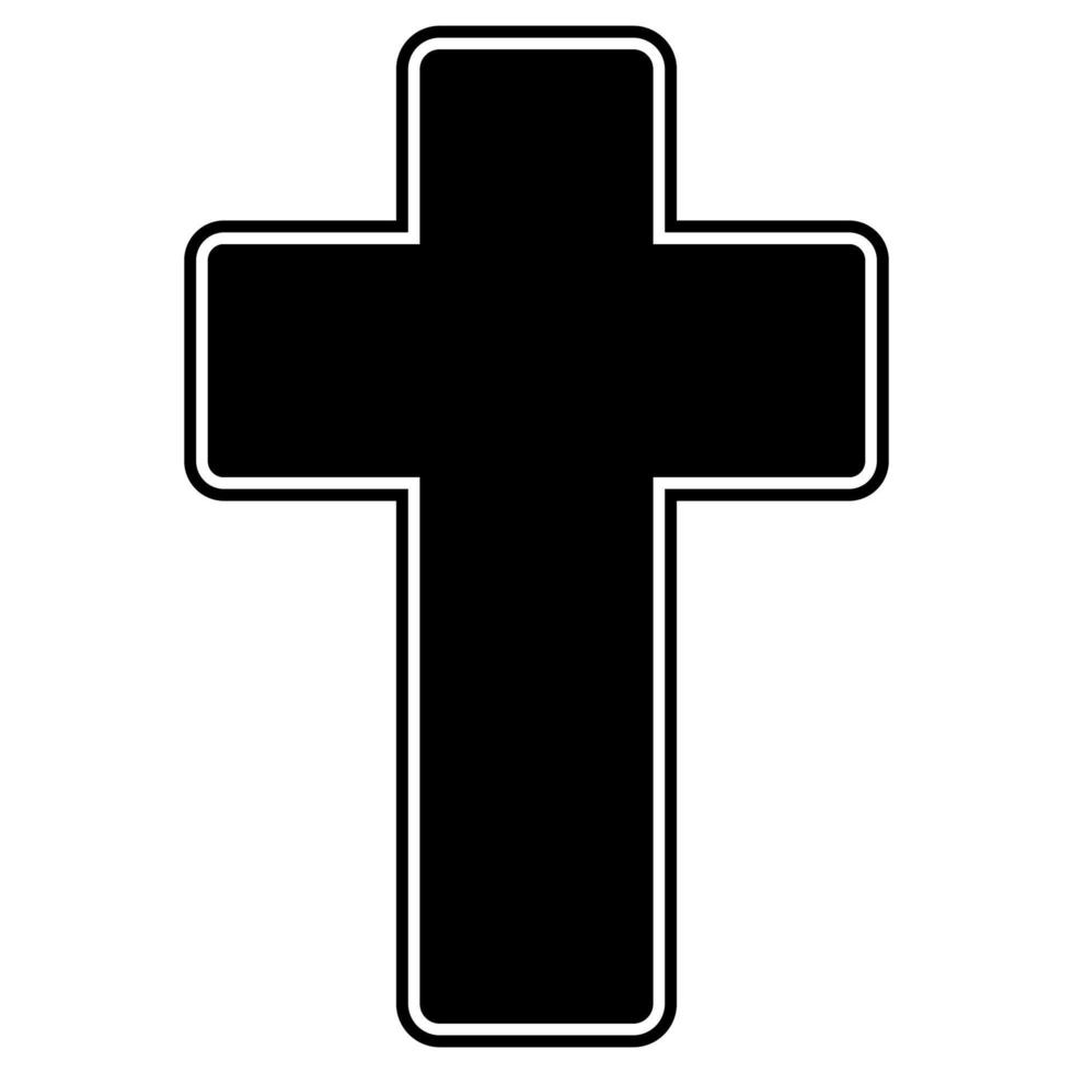 cruz de la iglesia color negro vector