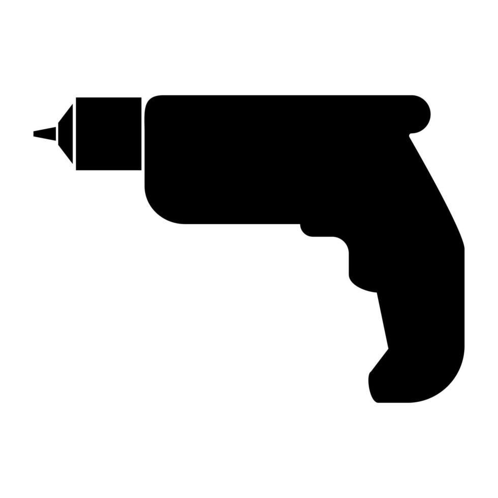 Hand drill icon black color vector illustration image flat style