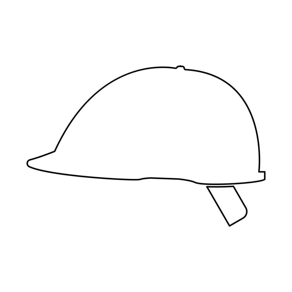 Safety helmet outline black color vector