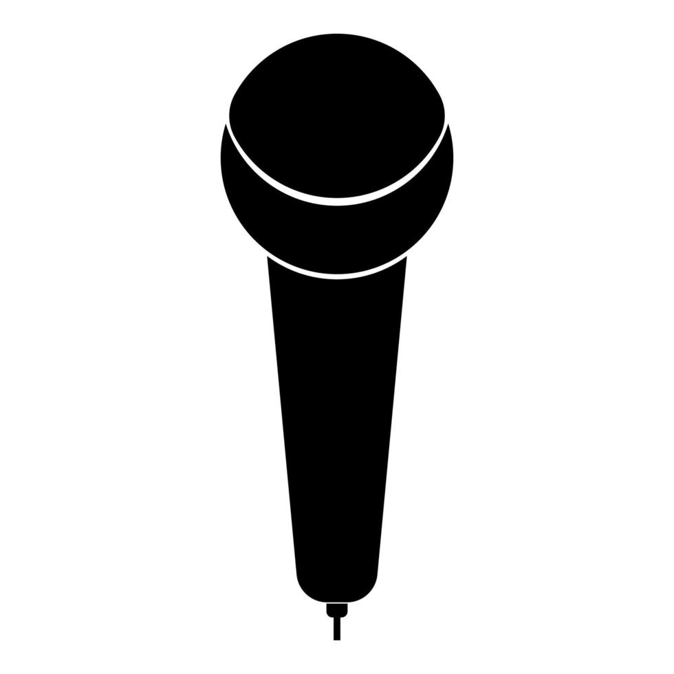 icono de micrófono color negro vector ilustración imagen estilo plano