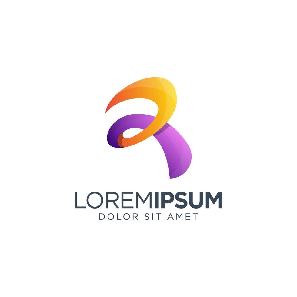 diseño de logotipo colorido letra r vector