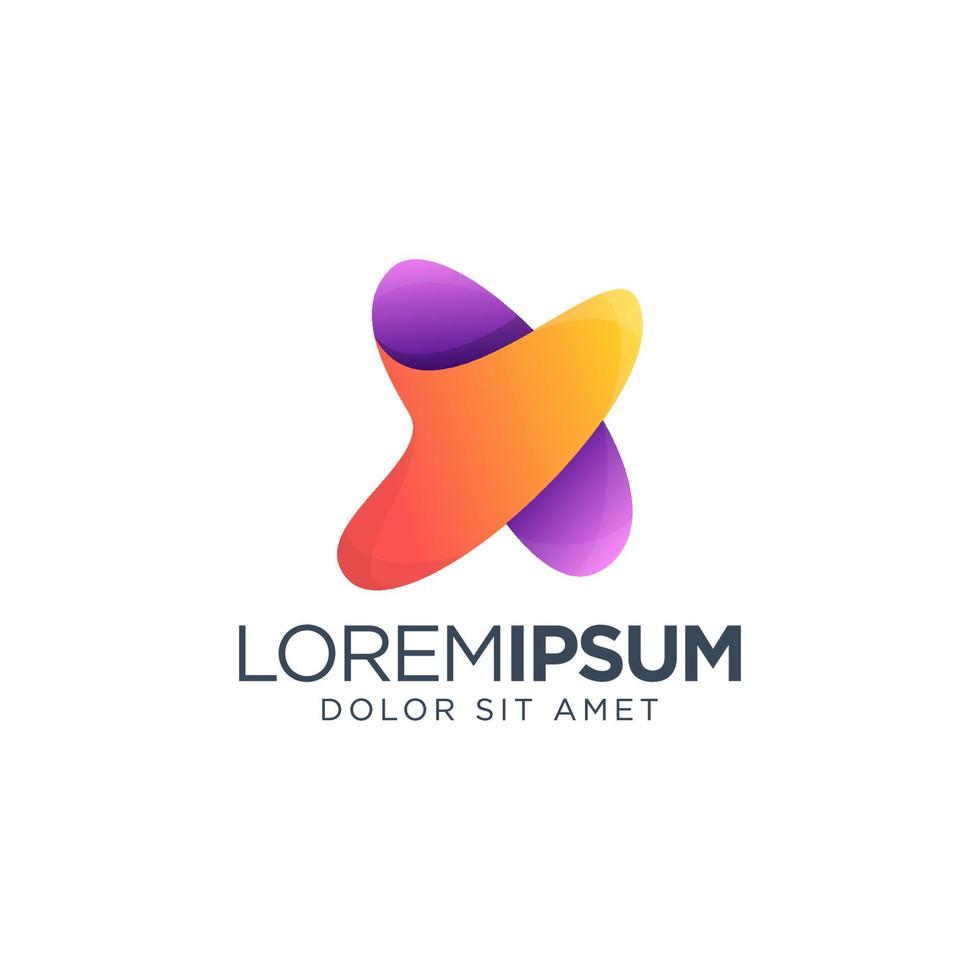 Letter X Colorful Logo Design vector