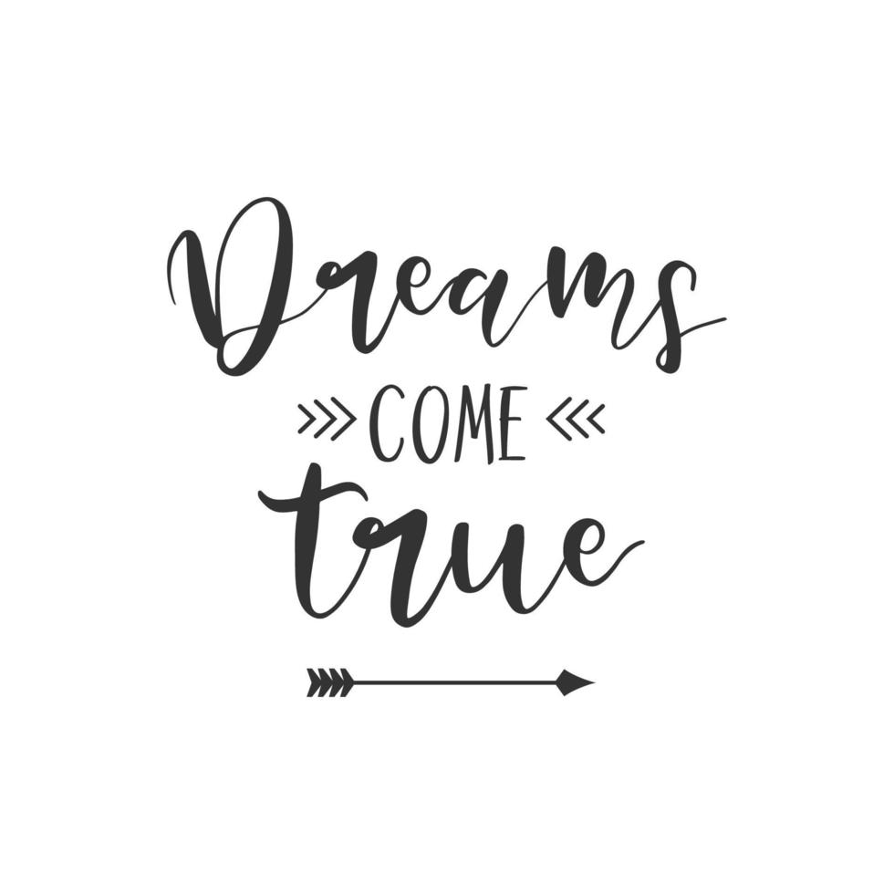 Dreams come true. Inspirational Quote Lettering Typography 5215666