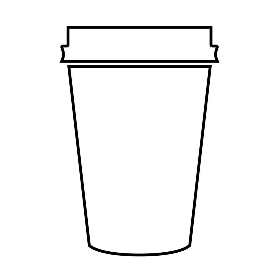 icono de color negro de la taza de café de papel. vector