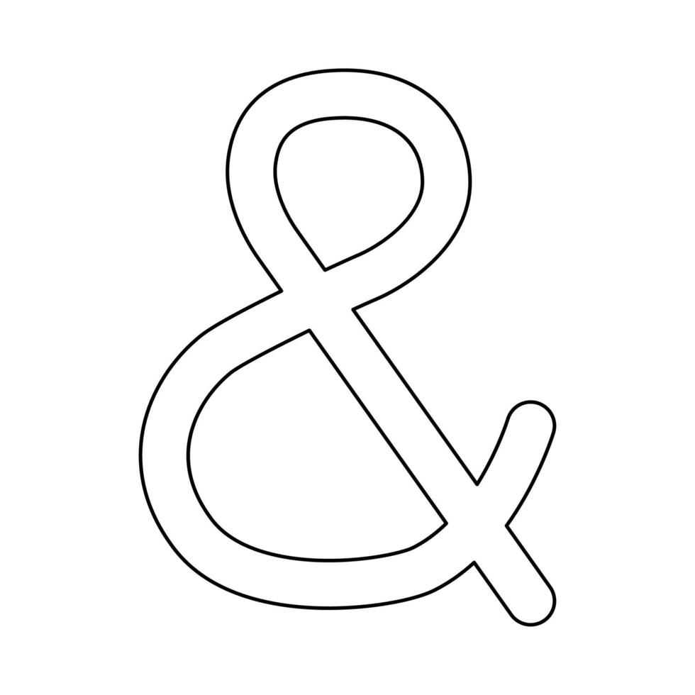 icono de ampersand negro. vector