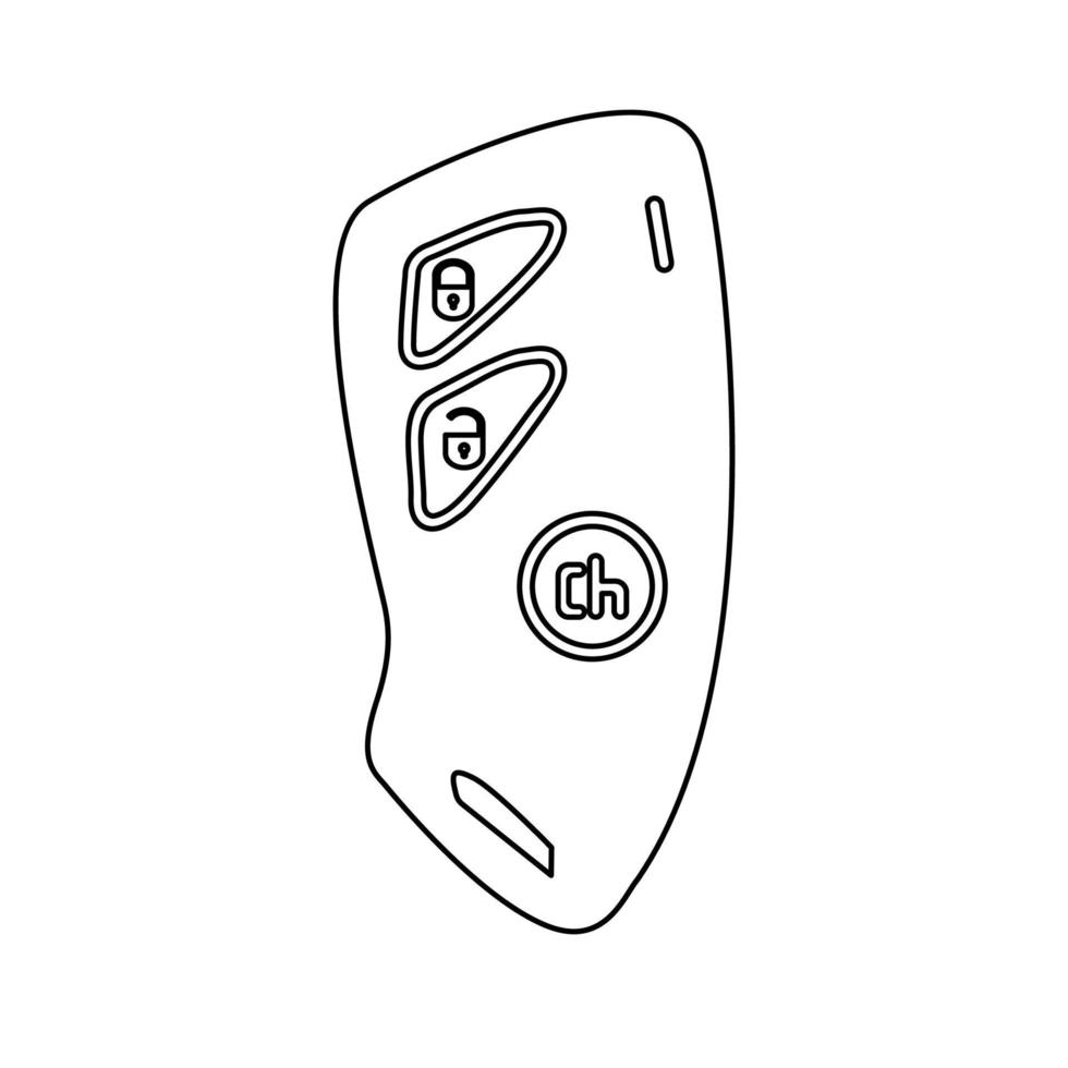 Car key and of the alarm system black icon . vector