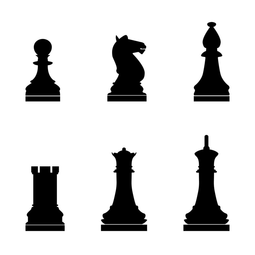 Chess pieces black color vector