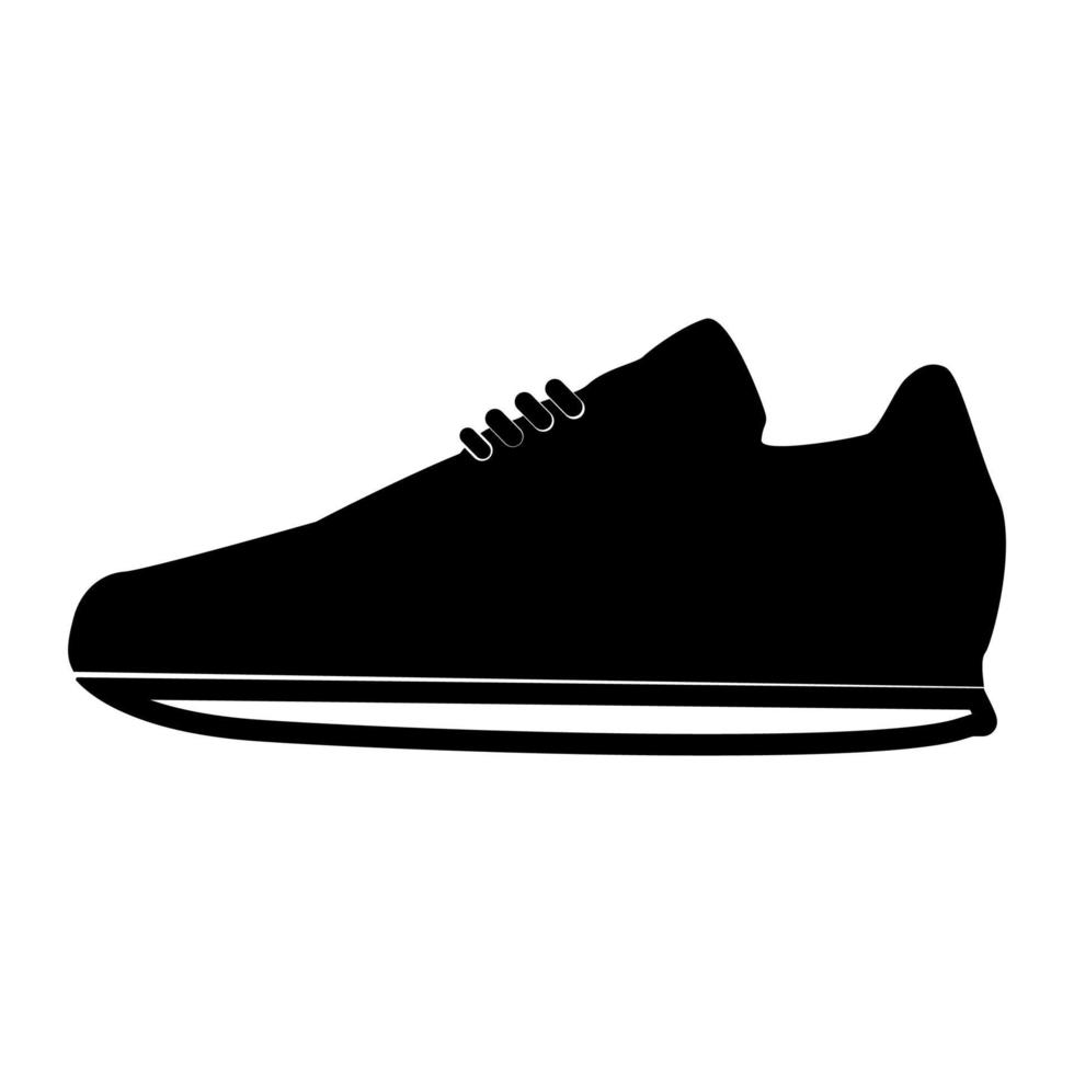 icono de zapatos deportivos color negro vector ilustración imagen estilo plano