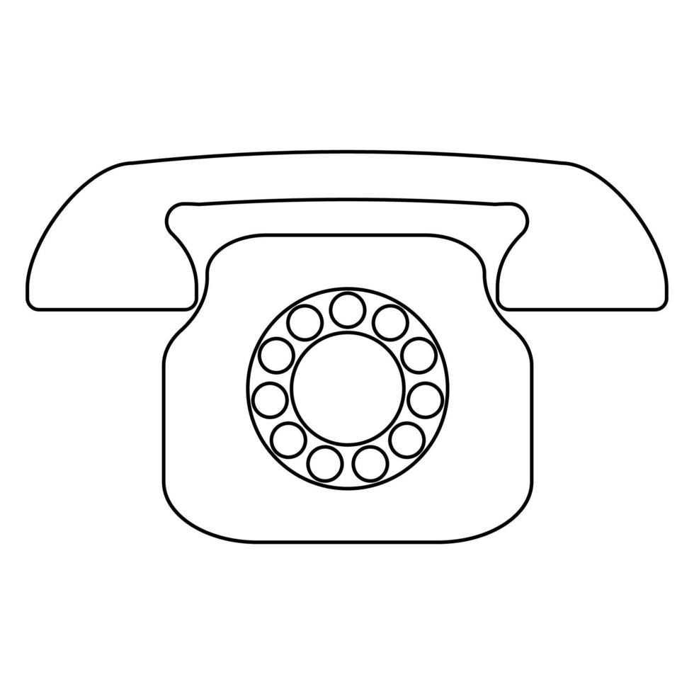 Retro telephone icon black color vector illustration .