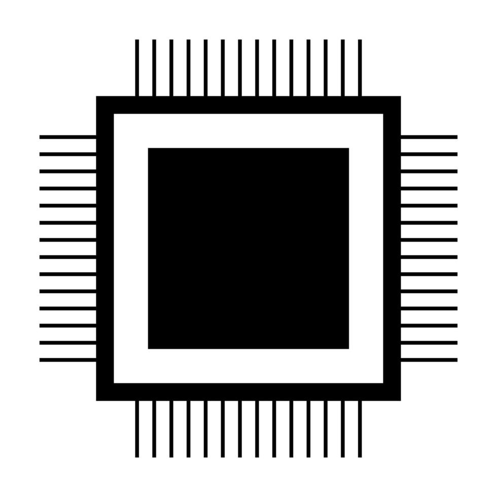 icono de procesador color negro vector ilustración imagen estilo plano