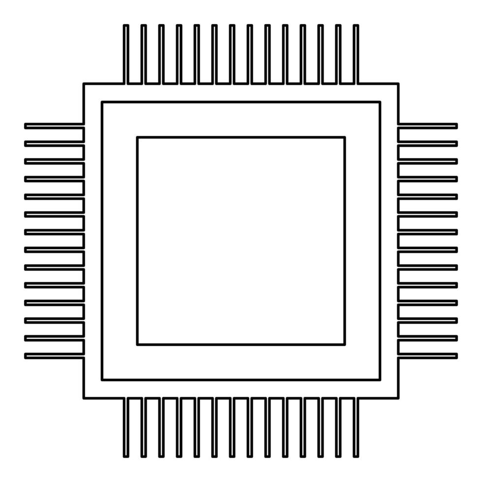 Processor the black color icon . vector