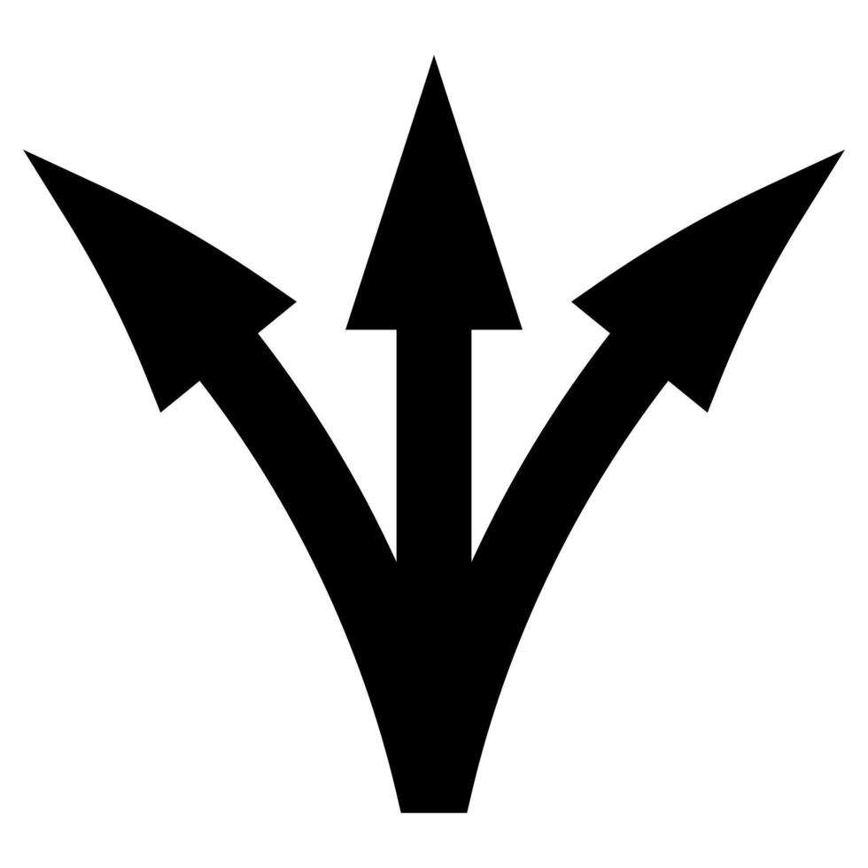 Three way direction arrow vector