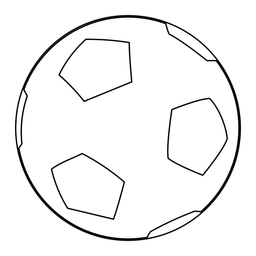 Soccer ball outline black color vector