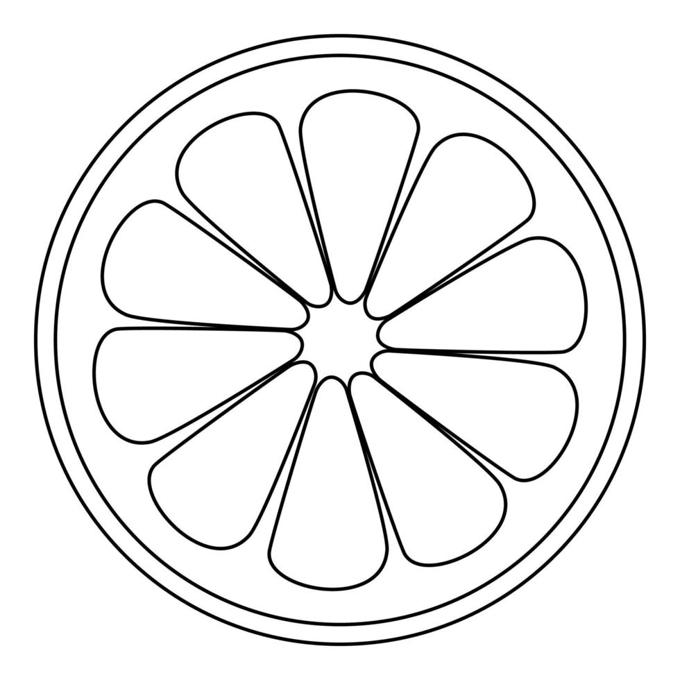 Lemon slice the black color icon . vector