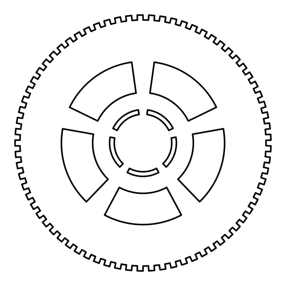Car wheel the black color icon . vector