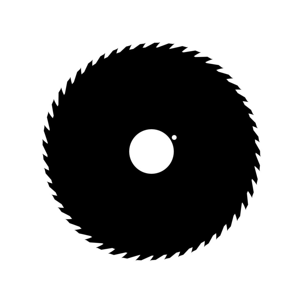 icono negro de hoja de sierra circular. vector