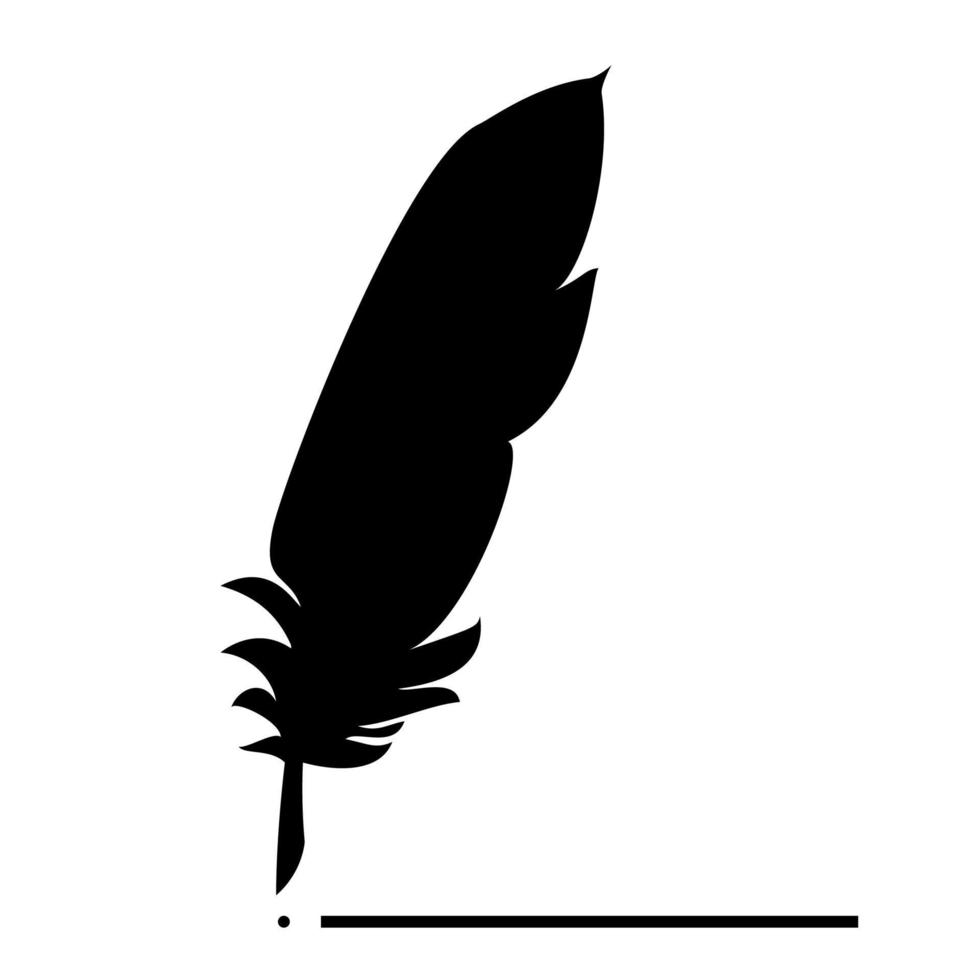 Feather icon black color vector illustration image flat style
