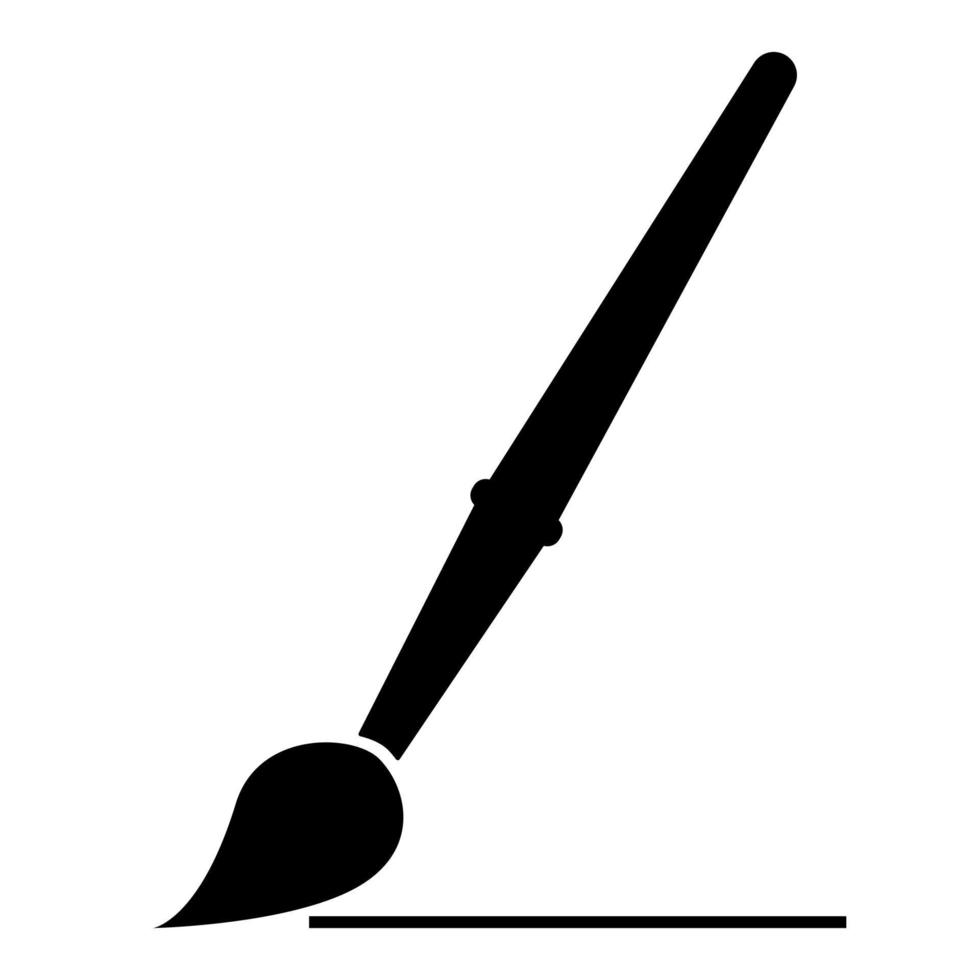 Art paint brush icon black color vector illustration image flat style