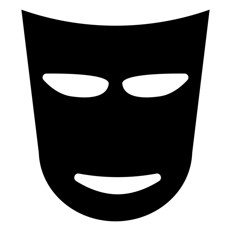 icono de máscara de teatro color negro vector ilustración imagen estilo plano