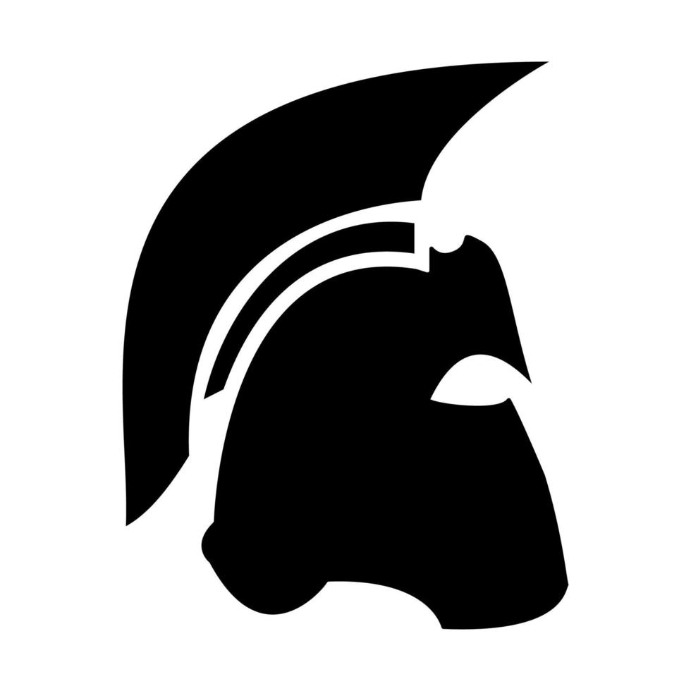 Spartan helmet icon black color vector illustration image flat style