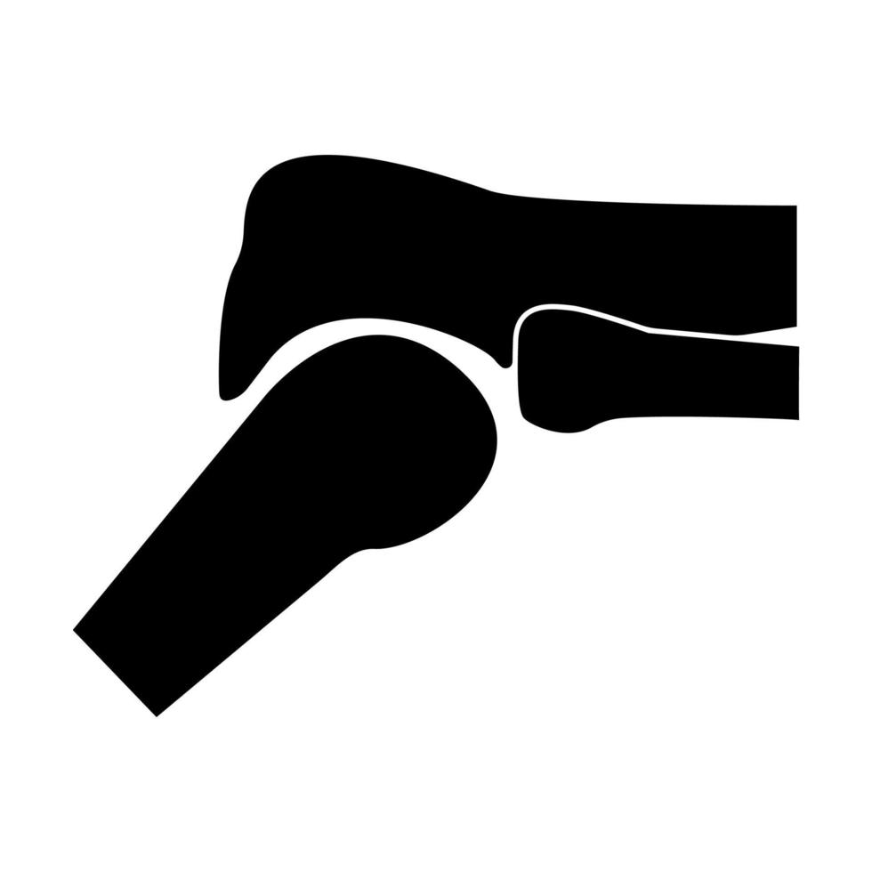 Knee joint icon black color vector illustration image flat style