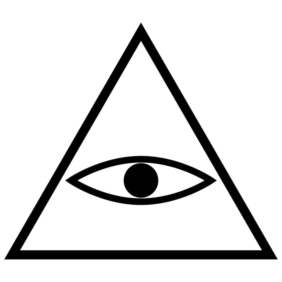 All seeing eye symbol icon black color vector illustration image flat style