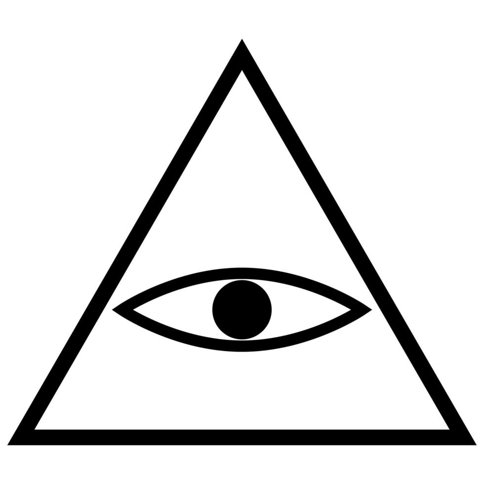 All seeing eye symbol icon black color vector illustration image flat style