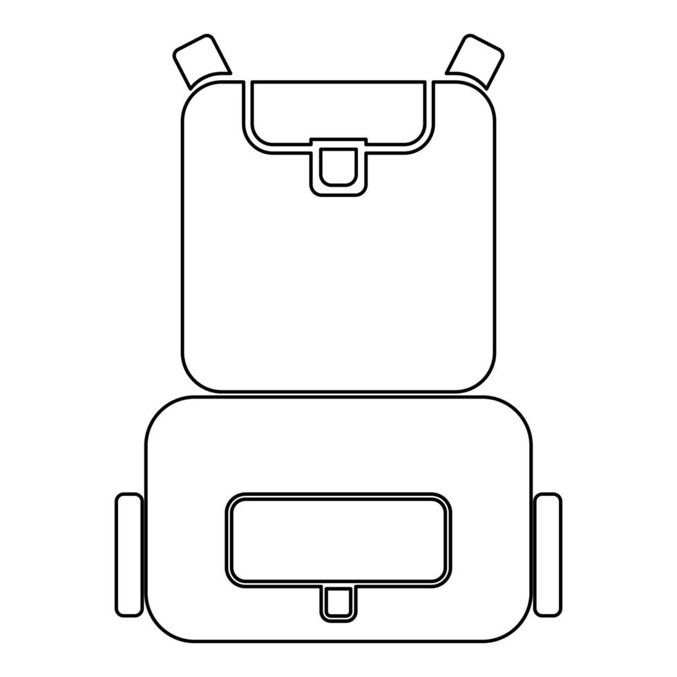 Backpack the black color icon . vector