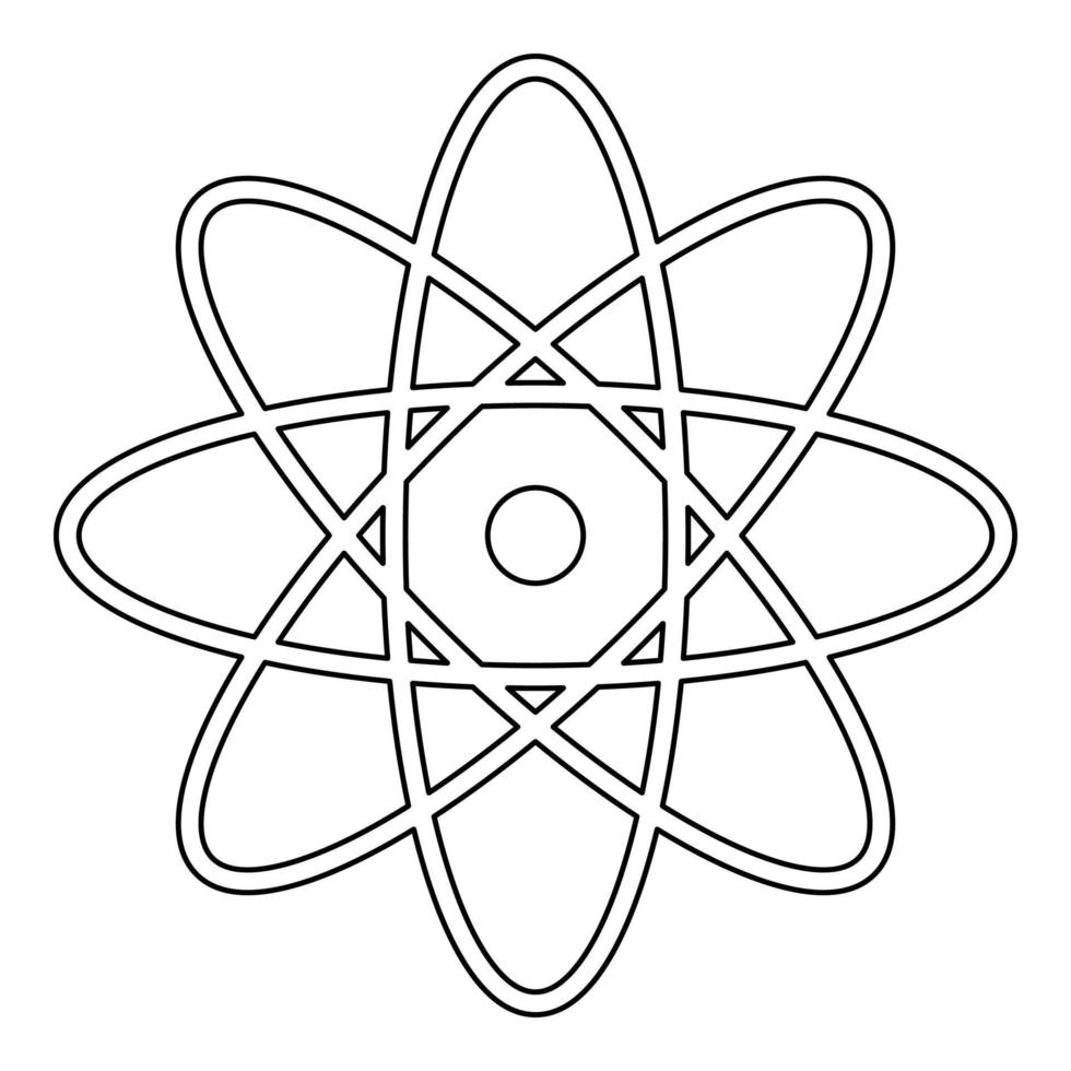 Atom the black color icon . vector