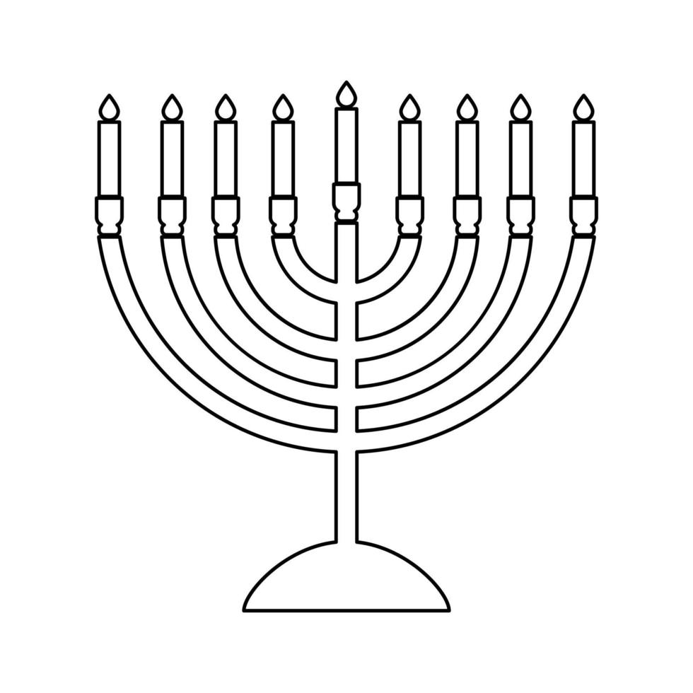 Menorah for Hanukkah black color icon . vector