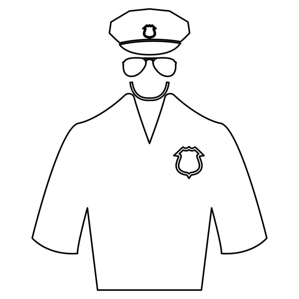 icono negro de la policía. vector