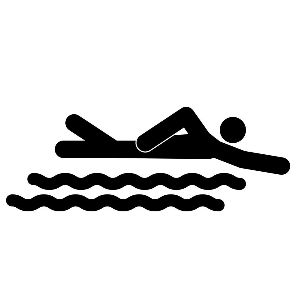 Swimming person stick vector