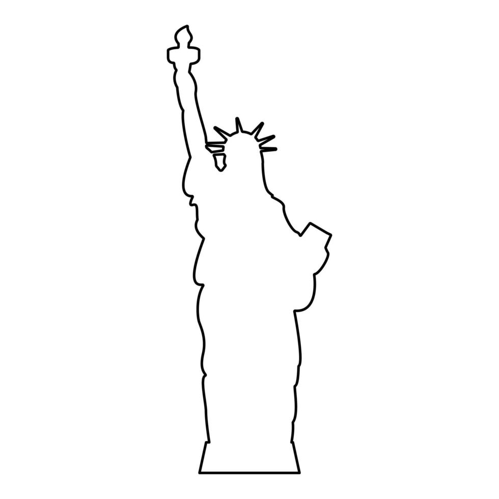 estatua de la libertad icono color negro vector ilustración .