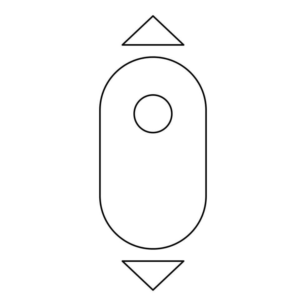 Scroll down computer mouse icon black color vector illustration .