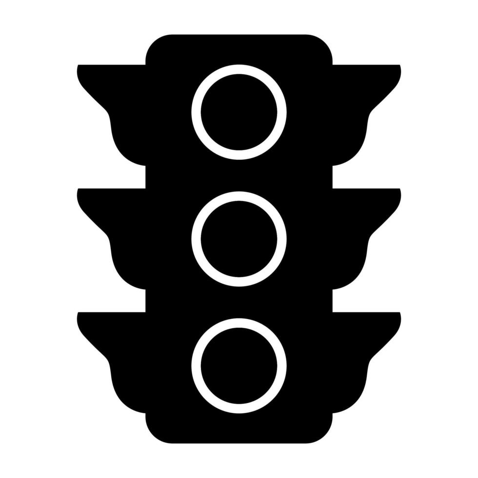 Traffic light icon black color vector illustration image flat style
