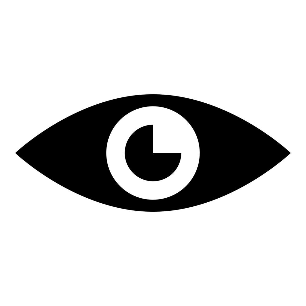 icono de ojo color negro vector ilustración imagen estilo plano