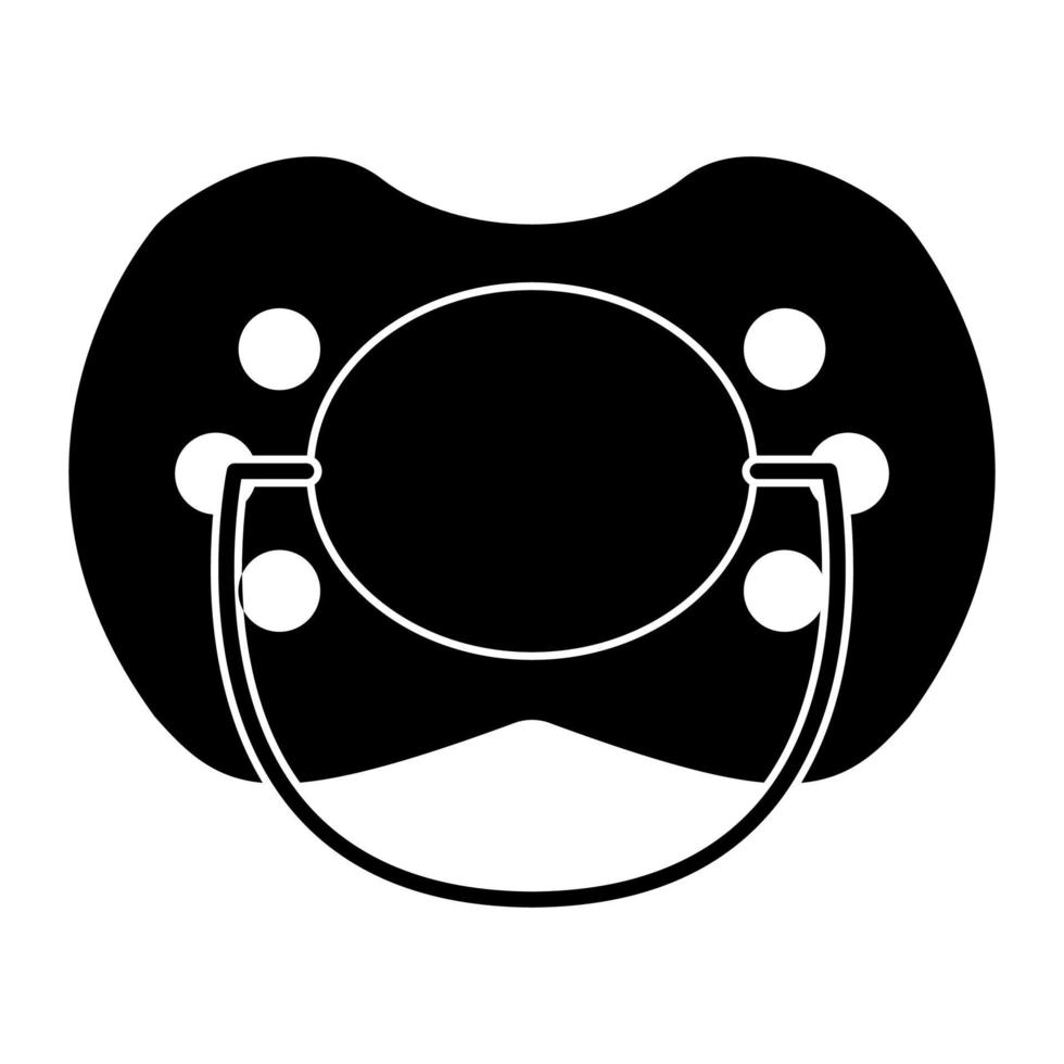icono de chupete de bebé color negro vector ilustración imagen estilo plano