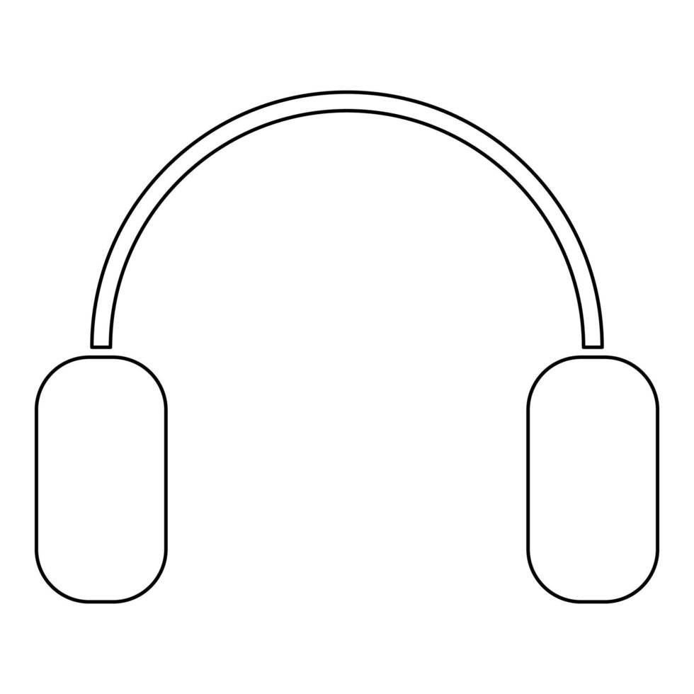 Headphone the black color icon . vector