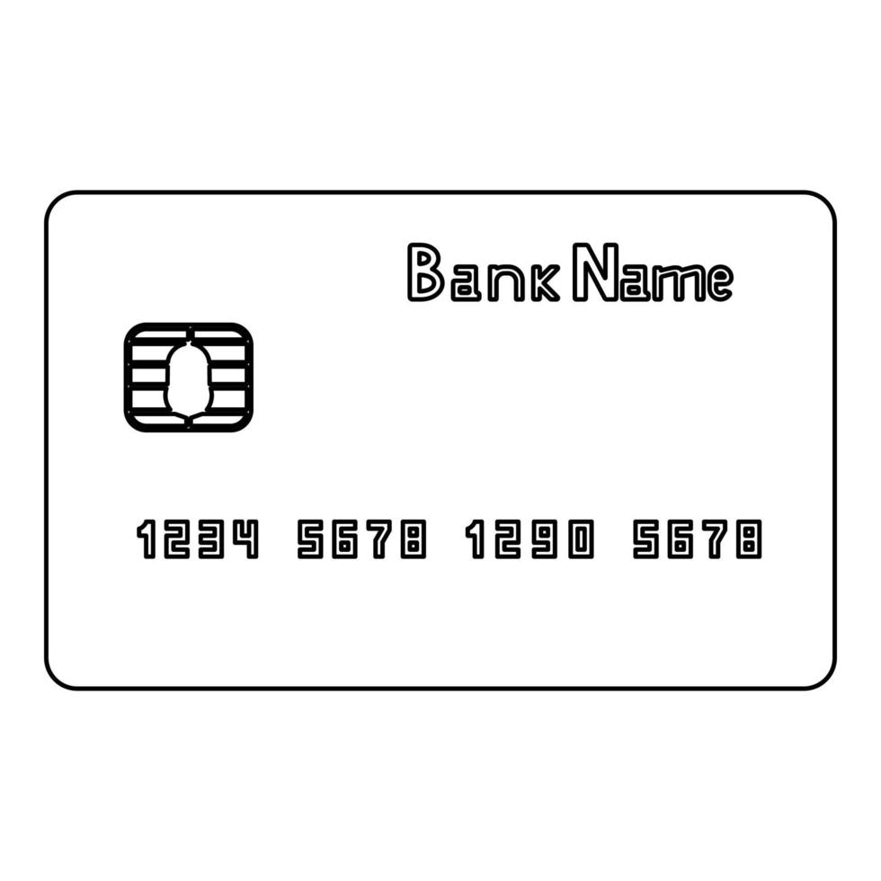 Bank cit card the black color icon . vector