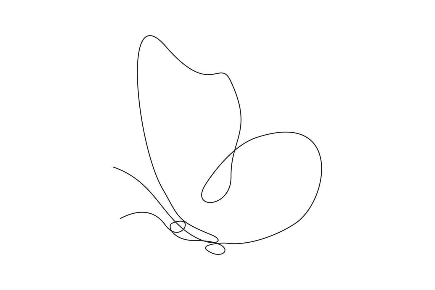 dibujo de línea continua de hermosa mariposa. arte de una sola línea de mariposa abstracta voladora para negocios de salón o spa. ilustración vectorial vector