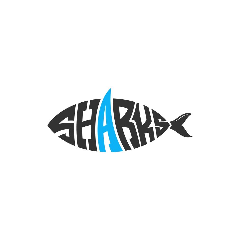 diseño de logotipo de letra tiburón vector