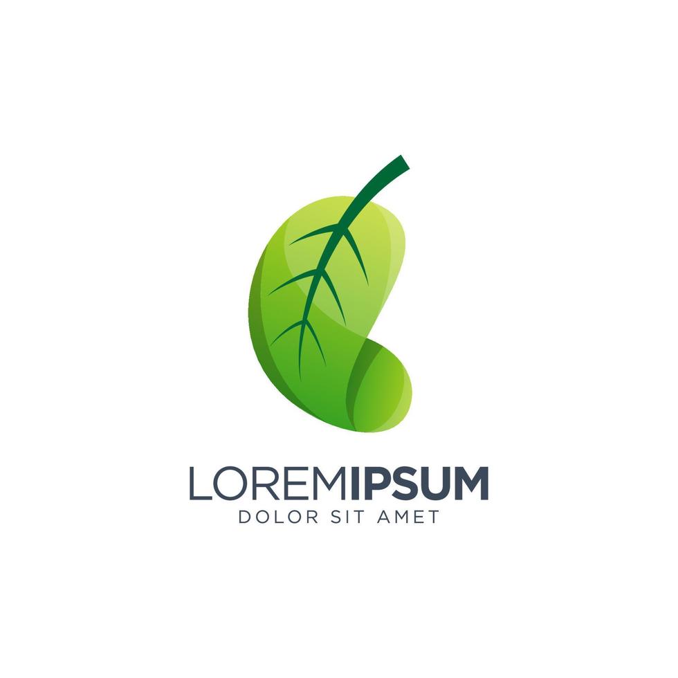 Gradient Leaf Logo Design vector