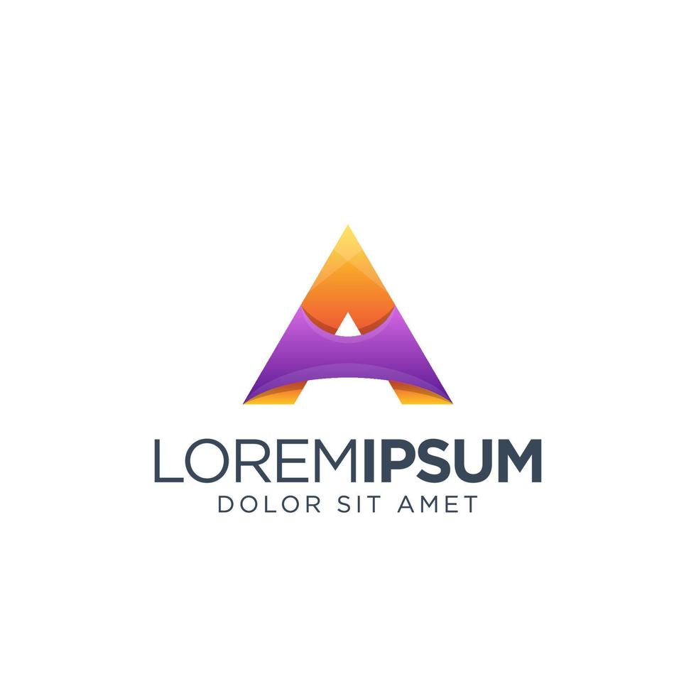 Letter A Colorful Logo Design vector