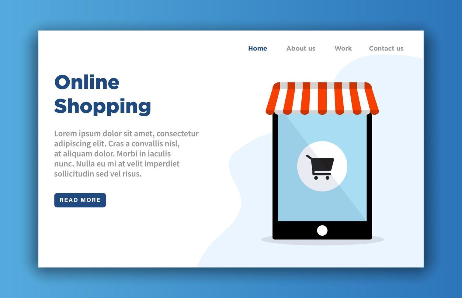 Online Shopping Landing Page Template vector