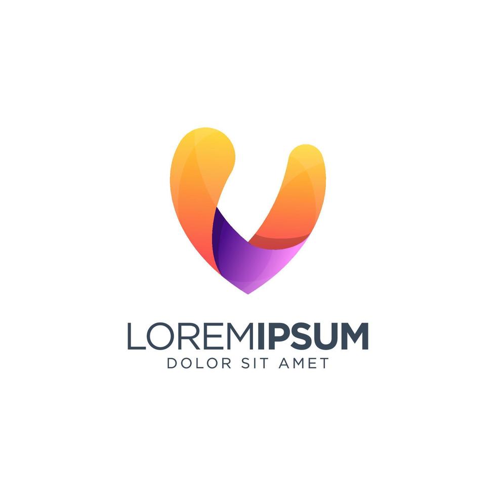 Letter V Colorful Logo Design vector
