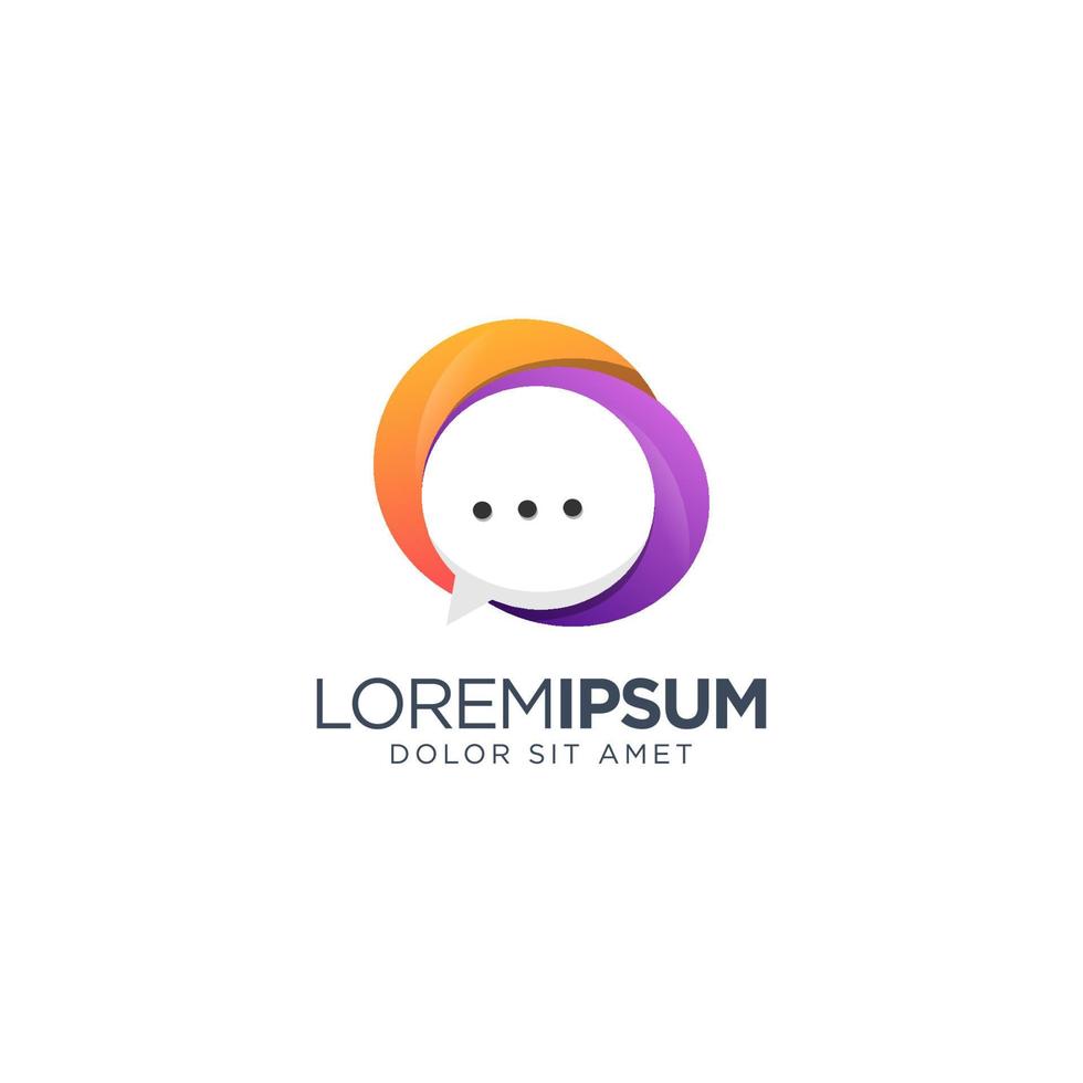 Chat Logo with Gradient Style vector
