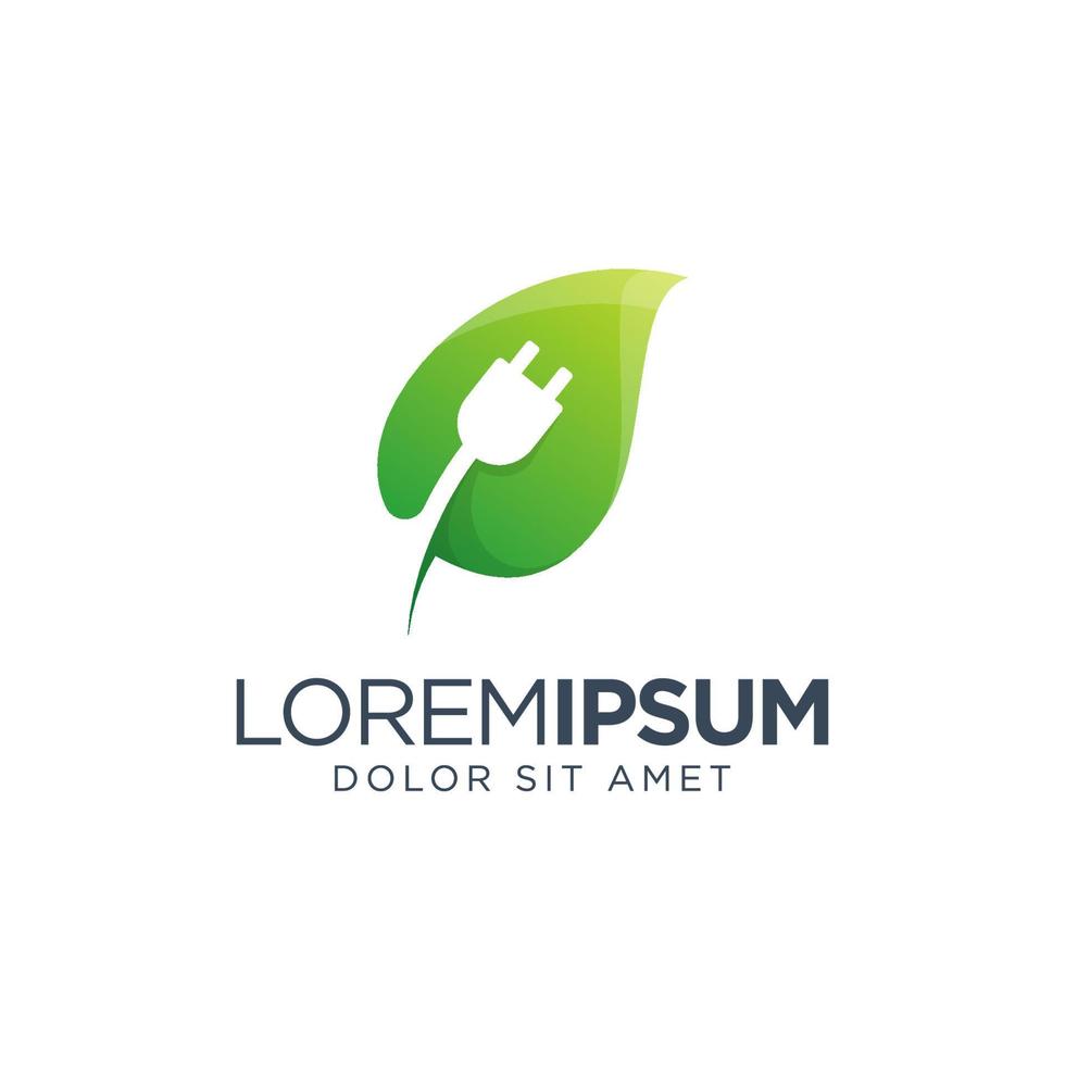 Leaf Energy Logo Design vector
