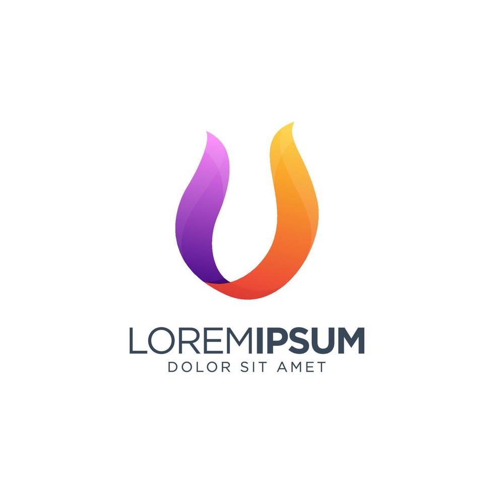 diseño de logotipo colorido letra u vector