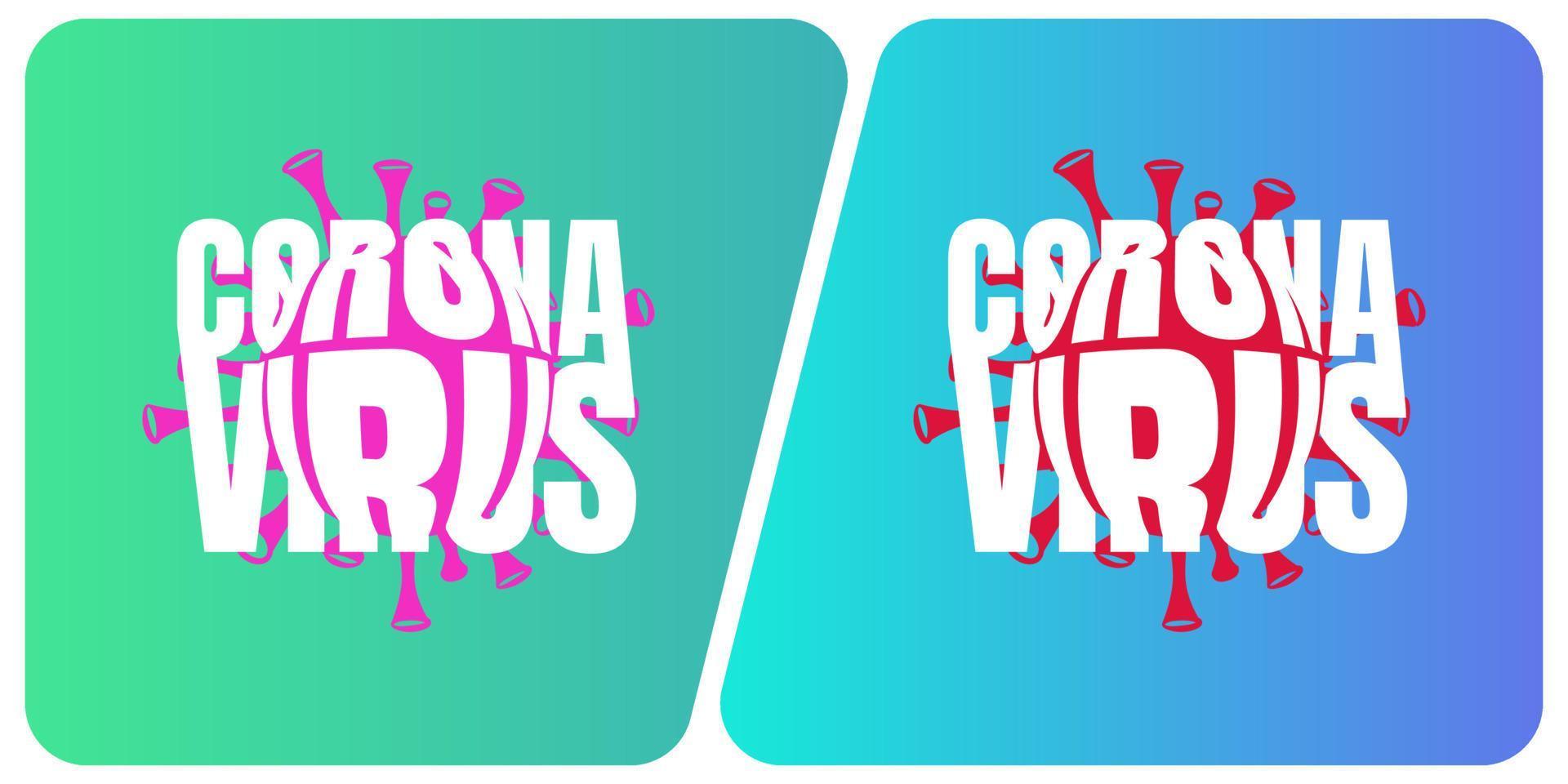 Corona Virus illustration Concept with Magnifying Glass Text Effect Isolated on Bright Gradient Background. vector