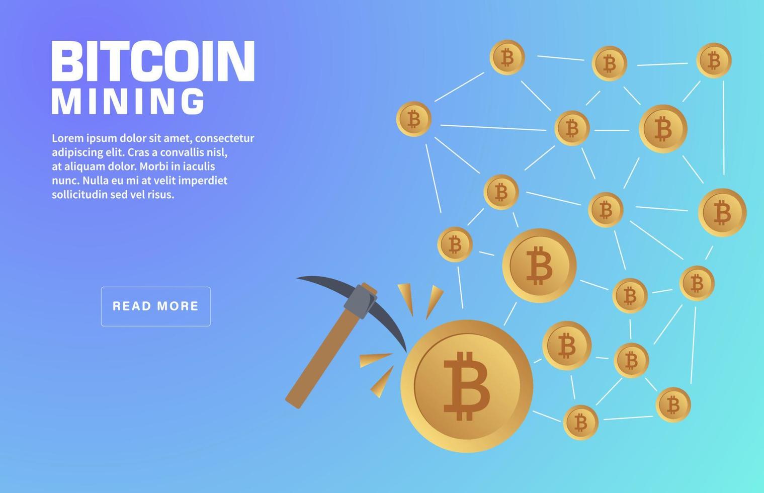 Bitcoin Mining Landing Page Template vector